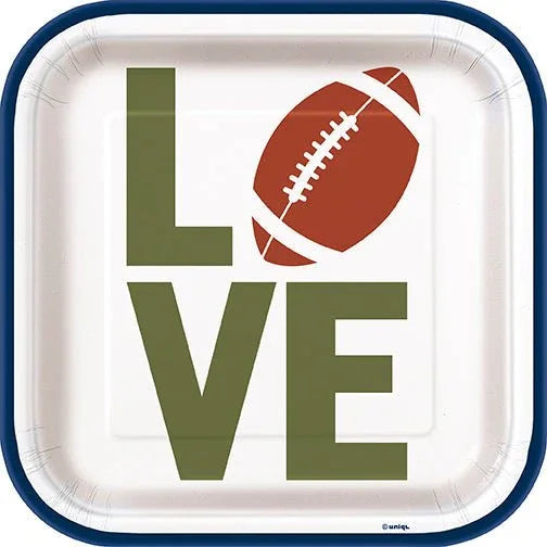 Football Tailgate Square Plate 7" | 8 ct - Zurchers
