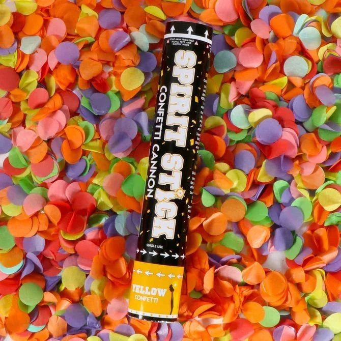 12" Spirit Stick Confetti Cannon Yellow | 1ct - Zurchers