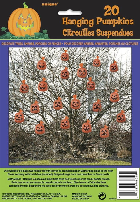 Halloween Pumpkin Hanging Leaf Bag | 20pcs - Zurchers