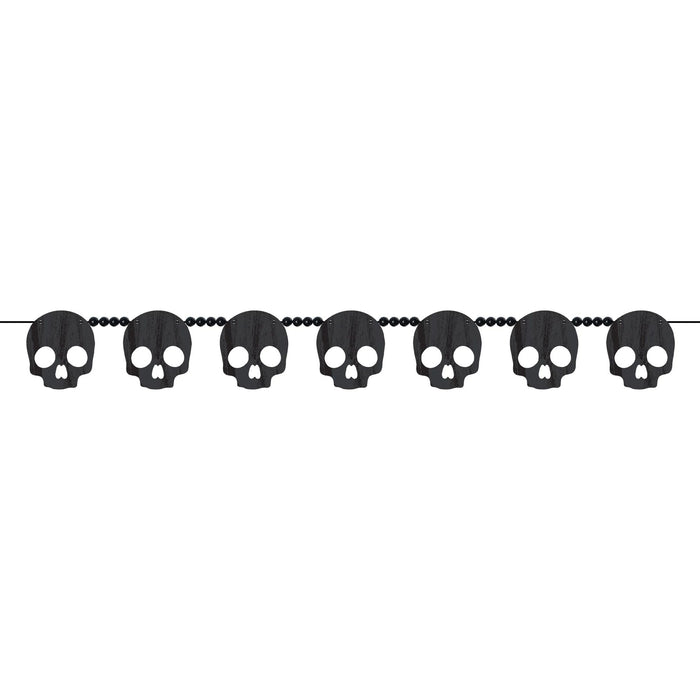 Halloween Skull Wood Garland| 1ct - Zurchers