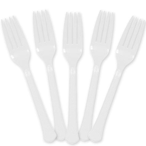 Frosty White Plastic Forks | 20ct - Zurchers