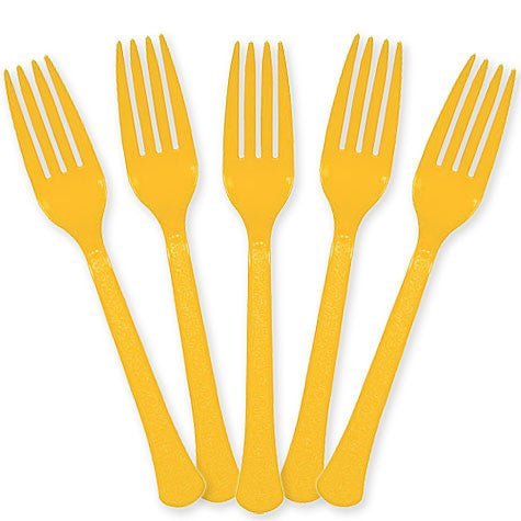 Yellow Sunshine Plastic Forks | 20ct - Zurchers