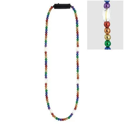 Light - Up LED Rainbow Bead Necklace 34" | 1 ct - Zurchers