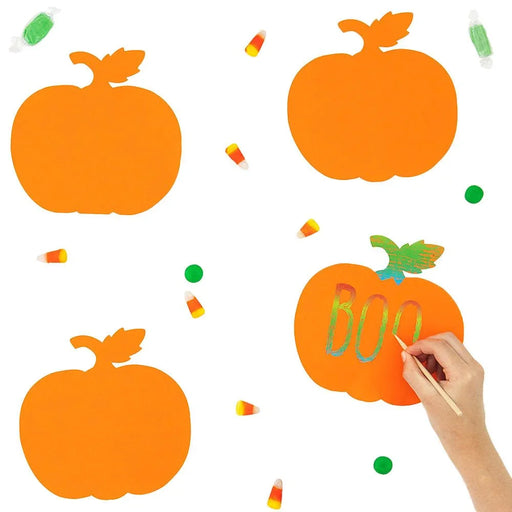 Halloween Pumpkin Scratch Art Kits | 36ct - Zurchers