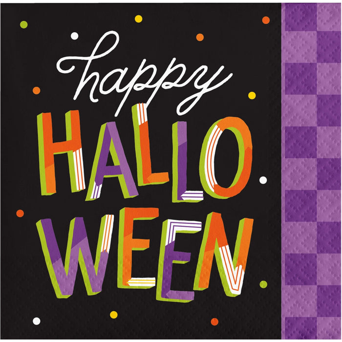 Halloween Retro Happy Halloween Beverage Napkins | 16 ct - Zurchers