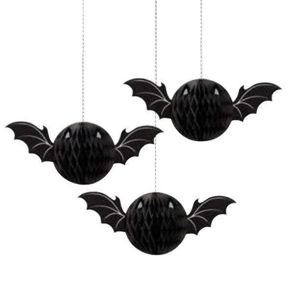 Halloween Bat Honeycomb Hanging Decorations | 3ct - Zurchers