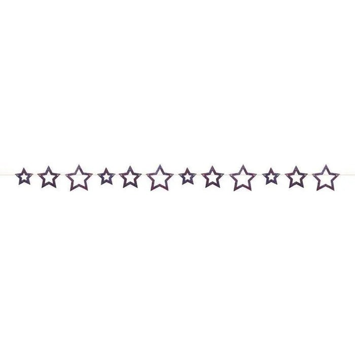 4th Of July Patriotic Glitter Star Garland 6ft | 1ct - Zurchers
