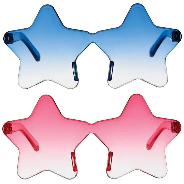 4th of July Red & Blue Translucent Star Glasses | 2ct - Zurchers