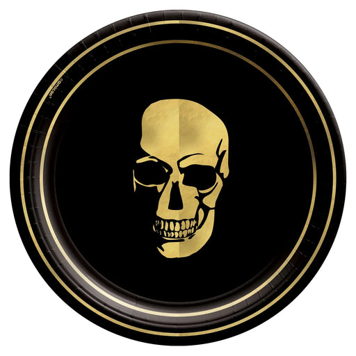 Halloween Glam Boneyard Metallic Plate 7in | 8ct - Zurchers
