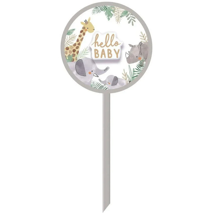 Hello Baby Jungle Baby Shower Yard Sign, 14in x 36in | 1ct - Zurchers