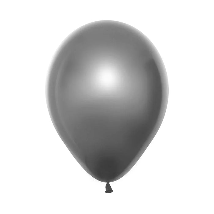 Metallic Silver Latex Balloon w/ Helium & Hi - Float, 11" | 1 ct - Zurchers
