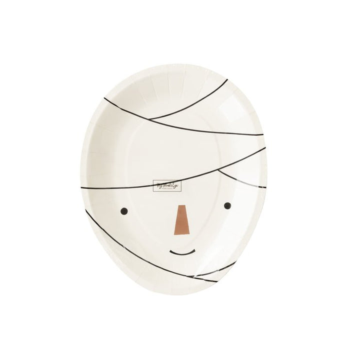 Halloween Mummy Shaped Paper Plates 10" | 8ct - Zurchers