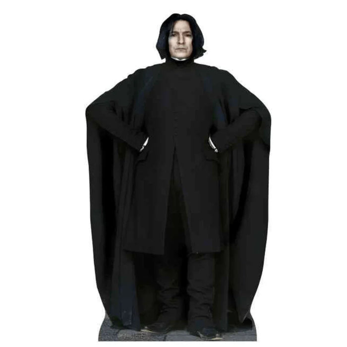 A man with shoulder-length black hair wearing a long black robe, black coat, and black boots.