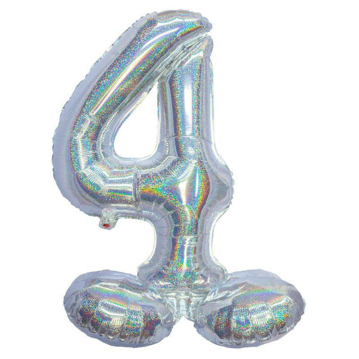 Air Filled Silver Number Self Standing Balloon 28.4" | 1 ct - Zurchers