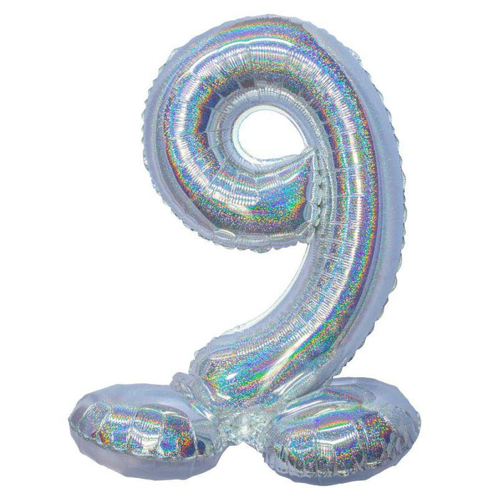 Air Filled Silver Number Self Standing Balloon 28.4" | 1 ct - Zurchers