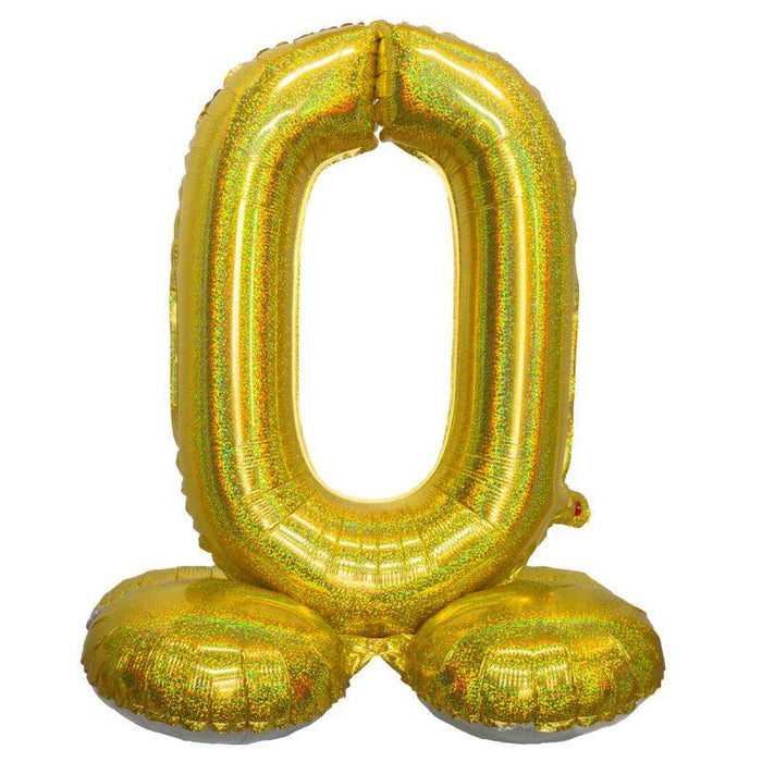 Air Filled Gold Number Self Standing Balloon 28.4" | 1 ct - Zurchers