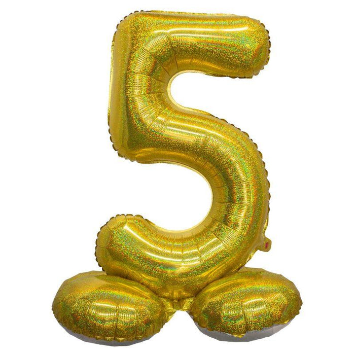 Air Filled Gold Number Self Standing Balloon 28.4" | 1 ct - Zurchers
