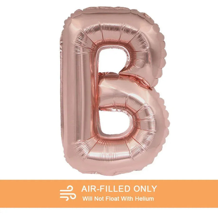 Air Filled Rose Gold Mylar Letter Balloon, 16" | 1 ct - Zurchers