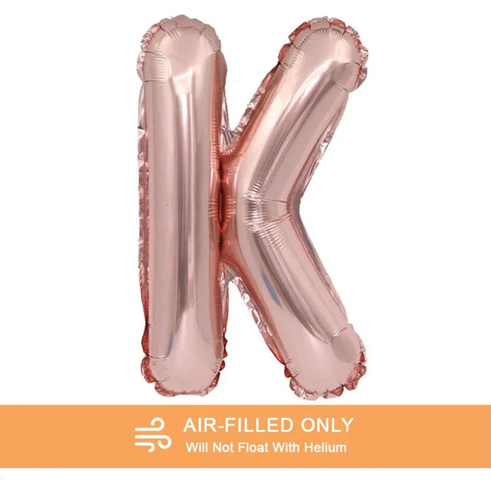 Air Filled Rose Gold Mylar Letter Balloon, 16" | 1 ct - Zurchers