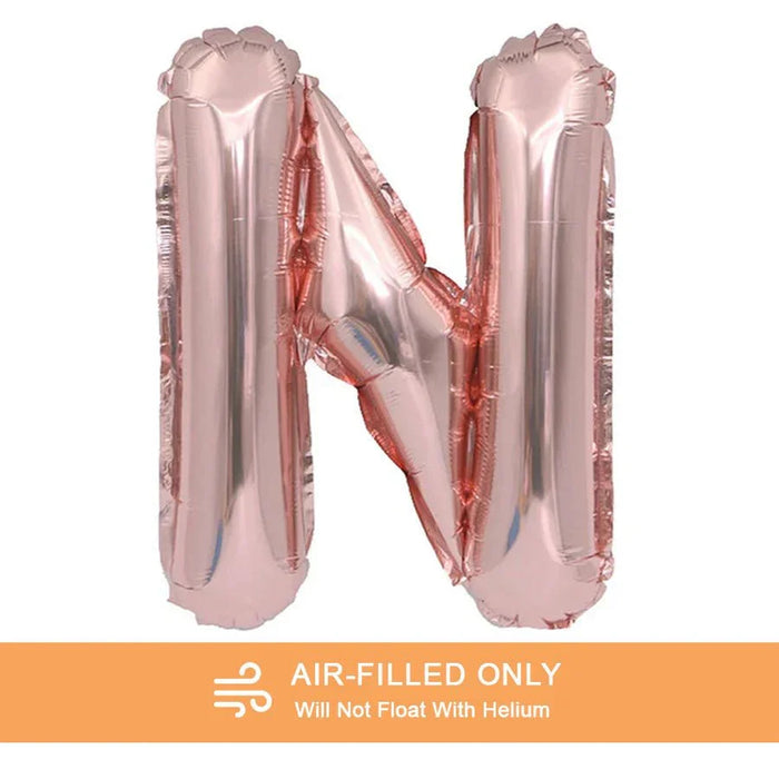 Air Filled Rose Gold Mylar Letter Balloon, 16" | 1 ct - Zurchers