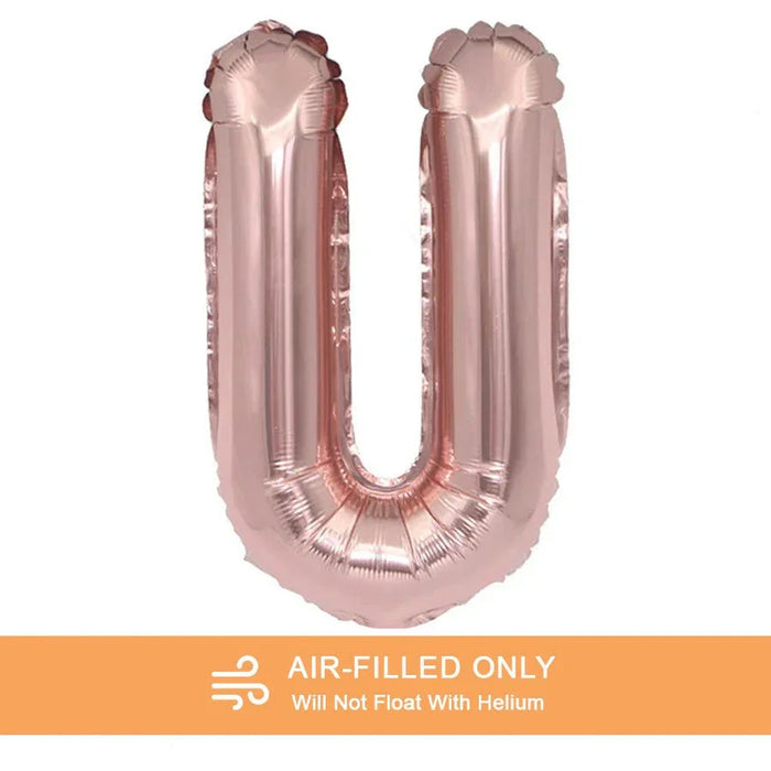 Air Filled Rose Gold Mylar Letter Balloon, 16" | 1 ct - Zurchers