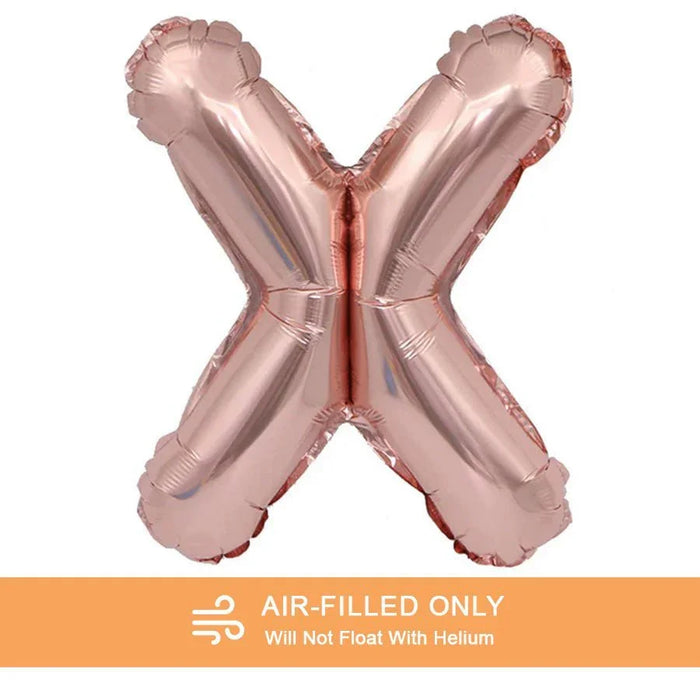 Air Filled Rose Gold Mylar Letter Balloon, 16" | 1 ct - Zurchers