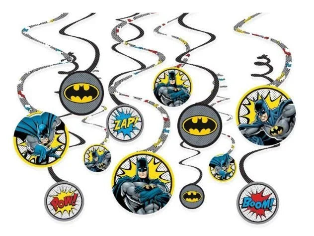 Batman Swirl Decorations | 12ct - Zurchers