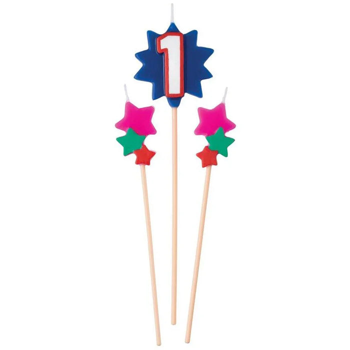 Birthday Cake Pick Candles 1 | 3pcs - Zurchers