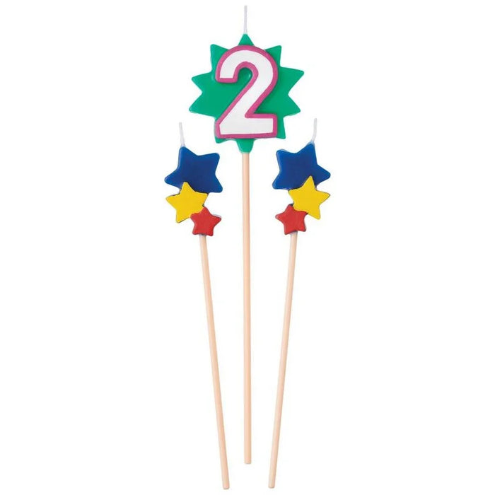 Birthday Cake Pick Candles 2 | 3pcs - Zurchers
