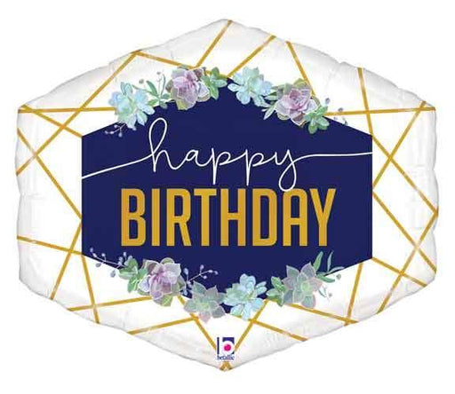 Birthday Geo Navy Supershape Balloon 30" | 1ct. - Zurchers