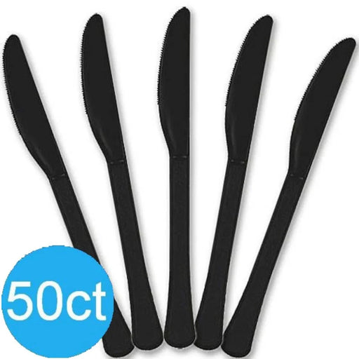 Black Heavy Duty Plastic Knives | 50ct - Zurchers