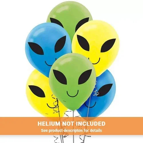 Space Party Alien Flat Balloons 12" | 15ct - Zurchers