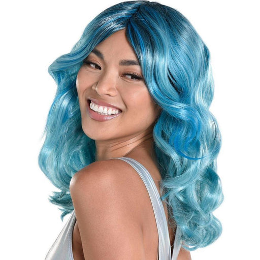 Blue Medium Length Curly Wig | 1 ct - Zurchers
