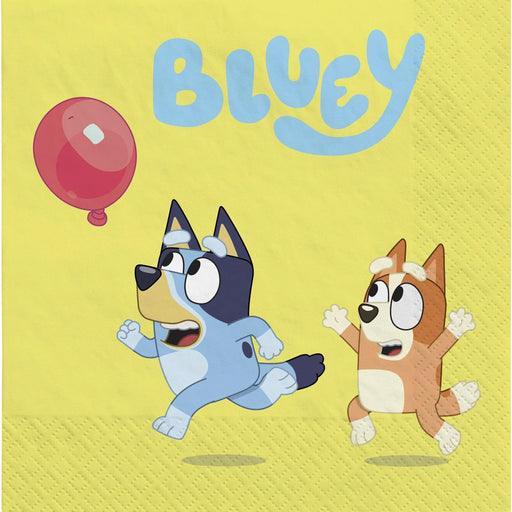 Bluey & Bingo Chasing Balloon Lunch Napkins | 16ct - Zurchers
