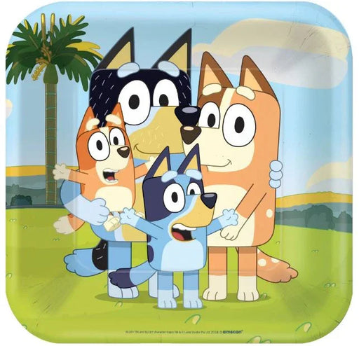 Bluey Square Lunch Plates 9" | 8ct - Zurchers