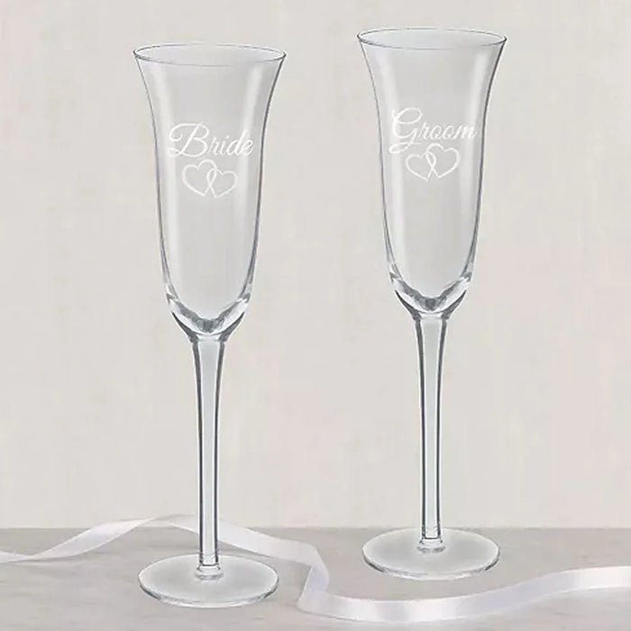 Bride & Groom Wedding Toasting Glasses | 1 pair - Zurchers