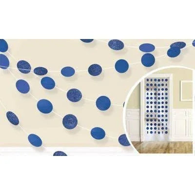 Bright Royal Blue Glitter String Decorations | 6 ct - Zurchers