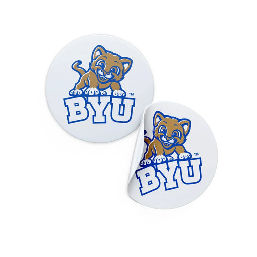 BYU Youth Cosmo Mascot Round Stickers 2" | 24 ct - Zurchers