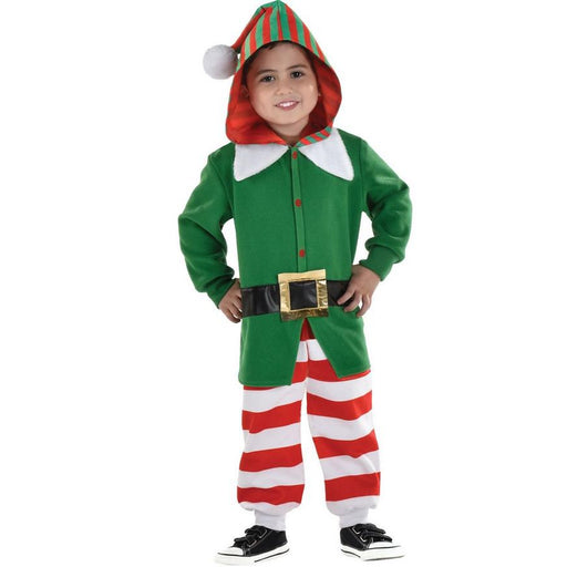 Christmas Kids' Elf One Piece Zipster Costume Child Size 4 - 6 | 1 ct - Zurchers
