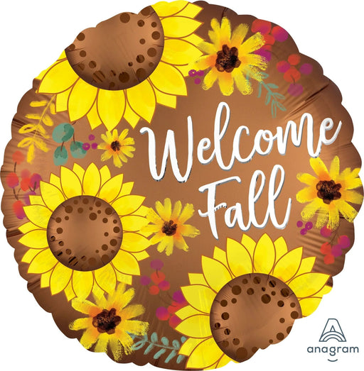 Welcome Fall Sunflower Satin Mylar | 1 ct - Zurchers