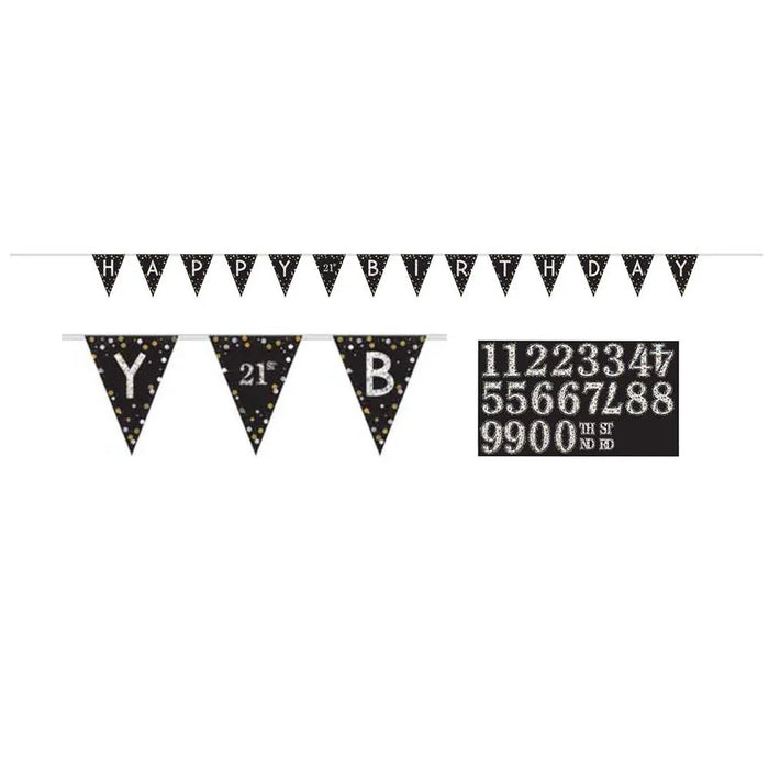 Sparkling Celebration Add Age Pennant Banner 13ft | 1ct - Zurchers