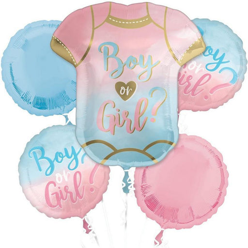 Boy or Girl Gender Reveal Foil Balloon Bouquet | 5 pcs - Zurchers