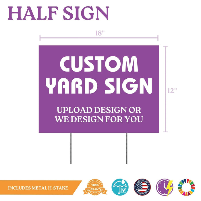 Custom Yard Sign With H Stake | 1 ct - Zurchers