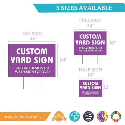 Custom Yard Sign With H Stake | 1 ct - Zurchers