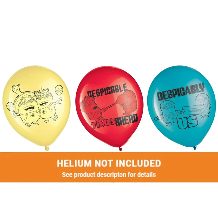 12" Despicable Me Latex Balloon Pack | 6 ct - Zurchers