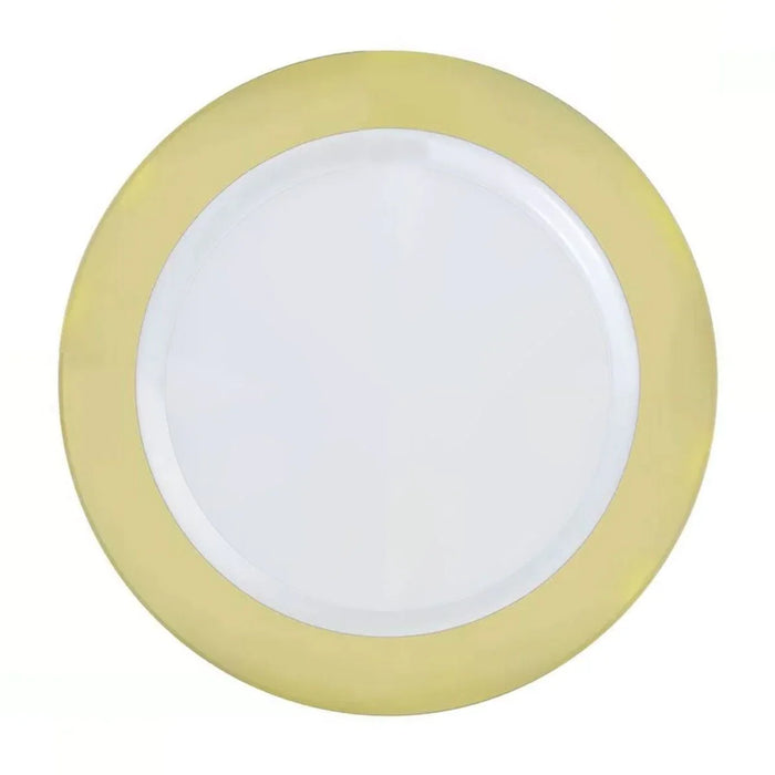 Elegant Living White With Gold Rim Plates 9" | 50ct - Zurchers