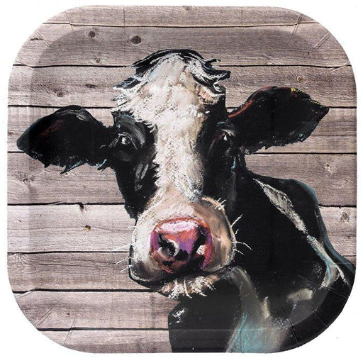 Farm Table Cow Square Plates 9" | 8 ct - Zurchers