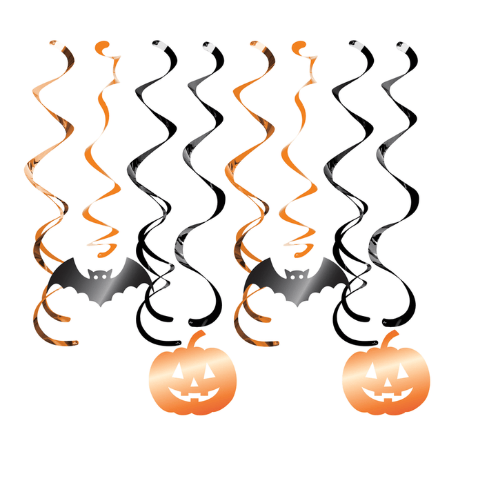 Halloween Bats & Pumpkins Dizzy Danglers | 8pcs - Zurchers