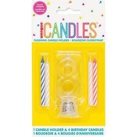 Flashing Candle Holder W/Birthday Candles 8 | 1ct - Zurchers