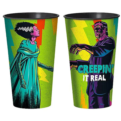 Frankenstein & Bride of Frankenstein Plastic Cup, 32oz | 1ct - Zurchers